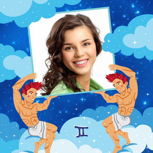 Gemini frame your zodiac sign photo frame online for free